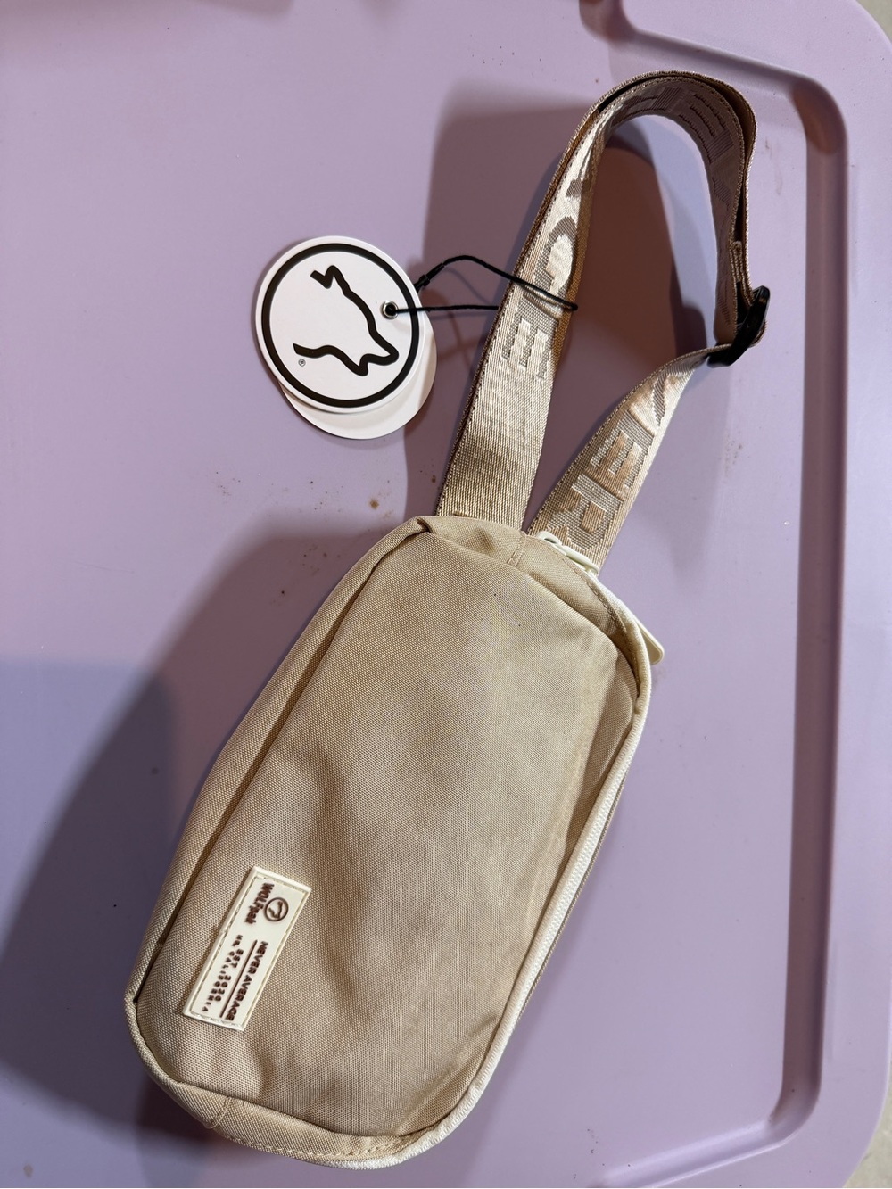 NWT Wolfpak Beige Crossbody Sling Bag